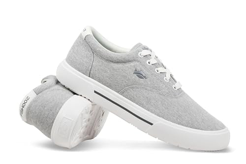 FISHOOZ Men’s Sunwashed Lace-Up Deck Shoes – Water-Repellent, Arch Support, Padded Collar, Sneaker Platform – Boat, Fishin...
