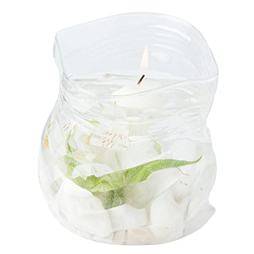 Restaurantware-22 Ounce Unzipped Bag Bowl, 1 Small Glass Bag - Realistic Crinkled Edges, Serve Candy, Popcorn, or Nuts, Clear Glass Bowl, Dishwashable, Flat Base