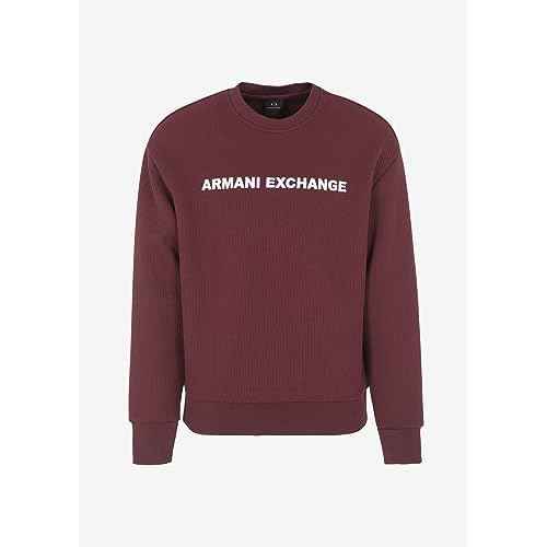 Armani Exchange mens Jacquard Fleece Classic Simple Logo Pullover Sweatshirt