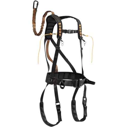 MUDDY Safeguard Youth Combo Safeguard Harness, Lineman's Rope, Tree Strap, Suspension Relief Strap, & Carabiner Super Light Easy-to-Use 360-degree Movement Outdoor Hunting Tree Climbing Gear