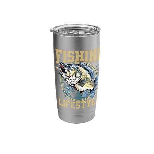 Bass Angler Fishing Lifestyle Freshwater Adventure Stainless Steel Insulated Tumbler