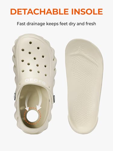 ORORO Unisex Garden Clogs, Lightweight Slip-On Shoes for Indoor Outdoor