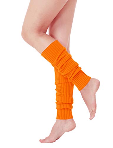 v28 Women Juniors Neon Ribbed Leg Warmers for 80s Eighty's Party Sports Yoga
