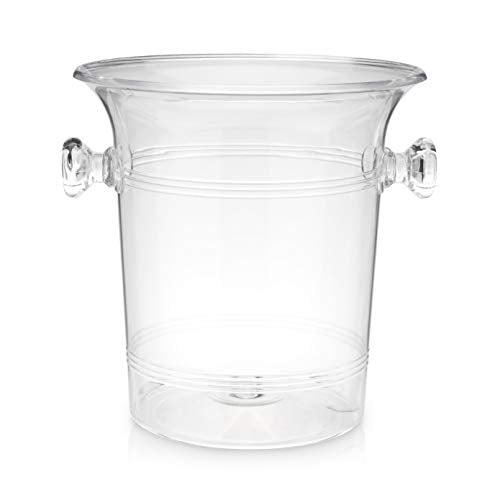 True Clear Acrylic Ice Bucket with Handles, 3-Liter Capacity, Durable Wine and Champagne Bucket, Perfect Ice Buckets for P...