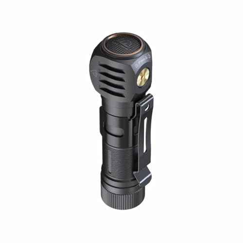 Fenix HM61R v2.0 Rechargeable Headlamp, 1600 Lumen L-Shape 90 Degree Right Angle Flashlight with Dual White and Red LEDs and LumenTac Organizer