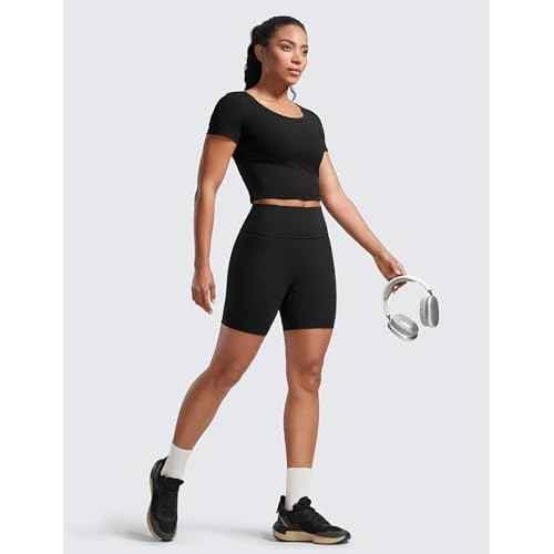 CRZ YOGA Secretsculpt Butterlift Biker Shorts 6"- No Front Seam High Waist Womens Workout Gym Booty Scrunch Butt