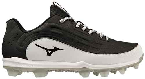 Mizuno Ambition 3 Low TPU Mens Molded Baseball Cleat | Black-White | US Mens 10
