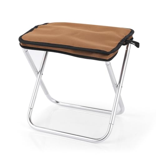 Hangbag Folding Chair for Camping, Portable Folding Stool, Outdoor Collapsible Camping Chairs, Brown