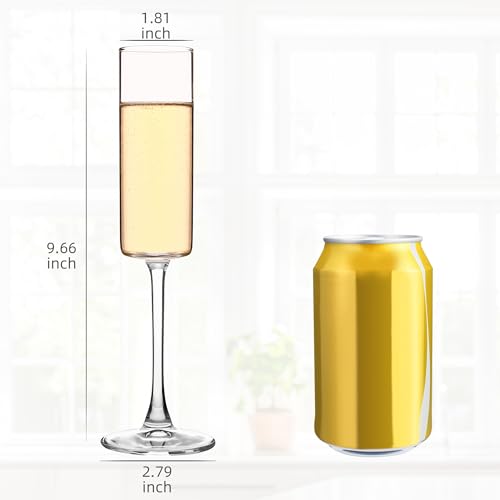 CZUMJJ Elegant Champagne Glasses Set of 12, Glass Champagne Flutes for Birthday, Wedding, Party - 6 oz, Clear
