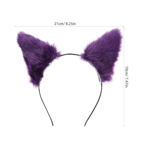 VOSCHOIX Cat Fox Wolf Fur Ears Headband,Halloween Furry Animal Ears Hair Hoop Cosplay Headwear Party Costume Accessories f...