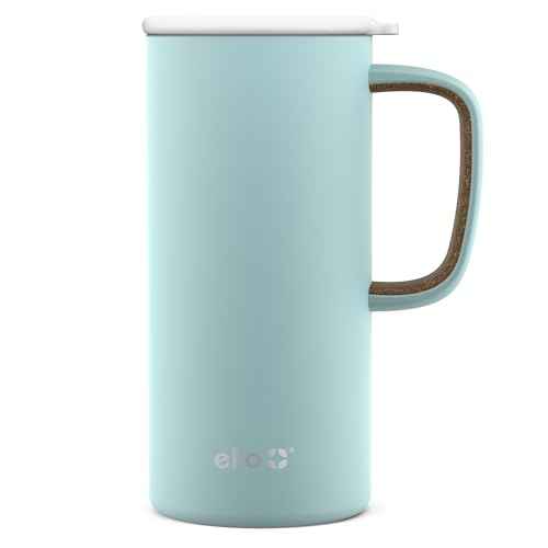 Ello Campy 18oz Stainless Steel Travel Mug with Handle and Leak Proof Lid | Vacuum Insulated Coffee Cup for Hot or Cold Drinks | Reusable, BPA Free | Gift for Coffee Lovers, Frost