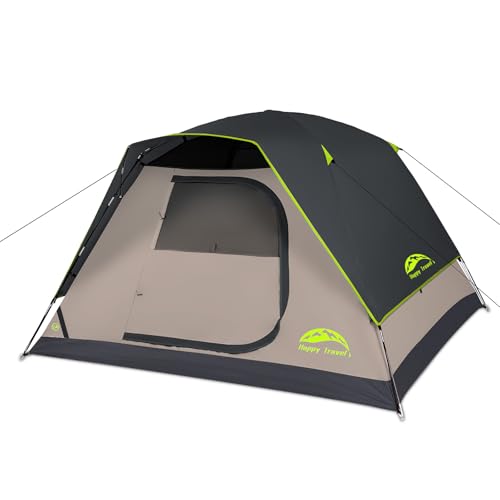Happy Travel Camping Tent, 4/6 Person Dome Tents for Camping with Rainfly, Waterproof Clip Easy Setup Portable Family Tent...