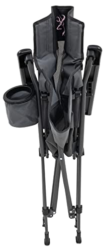 Browning Folding Camping Chairs for Adults - Durable Mesh Fabric Over Sturdy Powder Coated Steel Frame, Armrests Cup Holde...