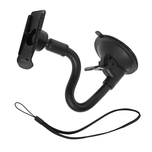 Ramtech Car GPS Windshield Suction Cup Bracket Mount with Flexible Arm Plus Bonus Wrist Strap, Compatible with Garmin Alph...