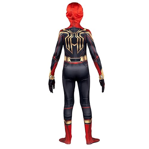 Marvel Integrated Spider-Man Official Youth Deluxe Zentai Costume - Deluxe Two-Way Stretch Spandex with Invisible Zippers and Wrist Openings for Added Convenience Multi