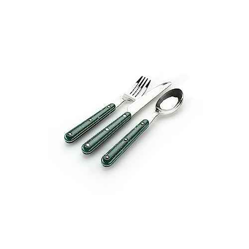 GSI Outdoors Pioneer 12 Piece Cutlery Set, Camping Flatware - Green