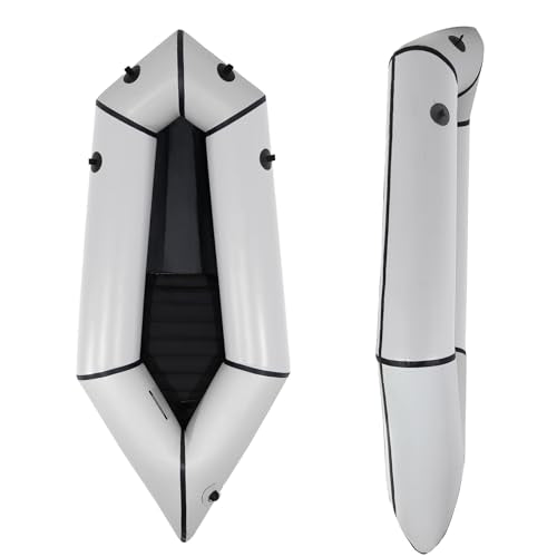 Oryxearth TPU Packraft, Lightweight Inflatable Travel Kayak with Soft Seat for Adults Kids - 1 Person Packraft in Flat Riv...