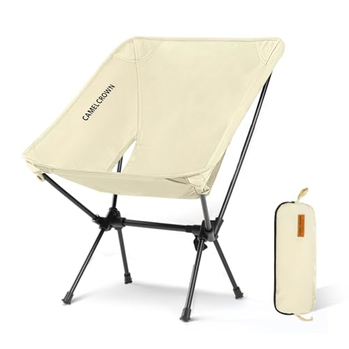 CAMEL CROWN Portable Camping Chair Folding Compact Lawn Lightweight Backpacking Chair with Carry Bag for Outdoor Hiking Be...