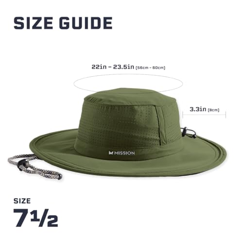 MISSION Cooling UPF Boonie Hat - Unisex Sun Hat for Hiking, Beach & Fishing - Sweat & Water Activated Technology
