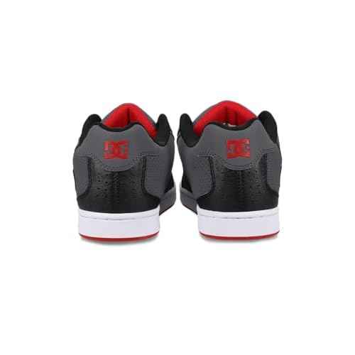 DC Men's Net Skate Shoe, Grey/Black/RED, 14