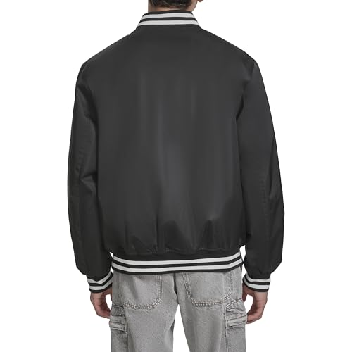 Champion mens Logo Striped-trim Varsity Jacket