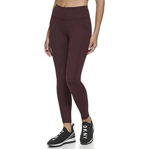 DKNY Womens Sport Tummy Control Workout Yoga Leggings, Currant, Large US