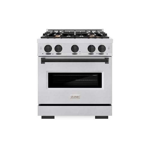 ZLINE Autograph Edition 30 in. 4.2 cu. ft. Classic Gas Range with 4 Burner Cooktop and Convection Gas Oven in Satin Stainl...