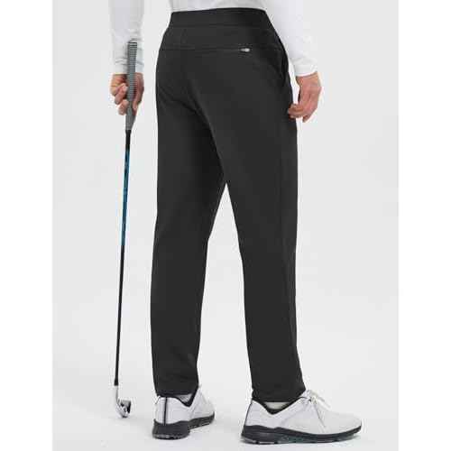 baleaf Men's 30" Fleece Lined Golf Pants Warm Winter Stretchy Casual Business Travel 3 Pockets