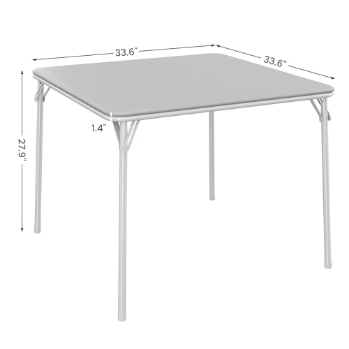 CuisinSmart Folding Card Table, Portable Square Card Table, Foldable Tables for Home, Indoor and Outdoor, Space-Saving, No...