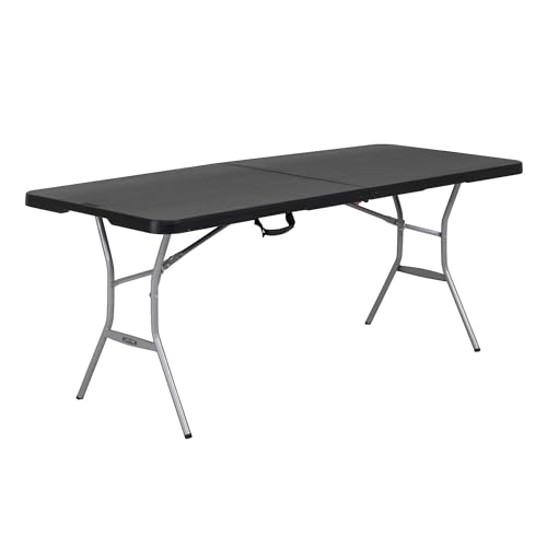 LIFETIME 6-Foot Fold in Half Table, Light Commercial, Black