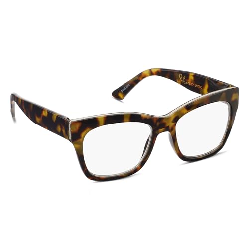 Peepers by PeeperSpecs Women's Shine On Square Blue Light Blocking Reading Glasses