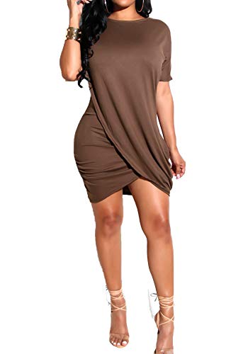 LKOUS Women's Summer Elegant Bowknot Sleeveless Ruffle Bodycon Midi Dress Plus Size S-3XL