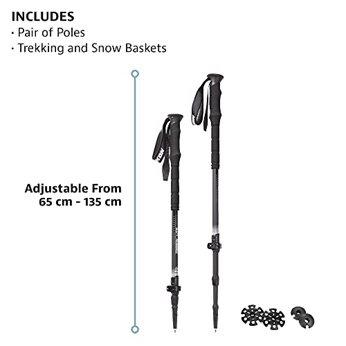 Yukon Charlie's Sherpa Trekking Poles, Twist Lock Adjustment System, Hiking Poles and Snow Baskets, Multiple Styles & Sizes