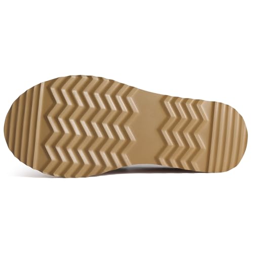 KIDMI Genuine Suede Platform Slippers for Women Fuzzy Winter Warm Shoes Indoor Outdoor