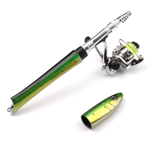Portables Mini Pen Fishings Rod Spinnings Reel Castings Poles Telescopic Fish Shaped Fish Shaped Telescopic Spinnings Mini...