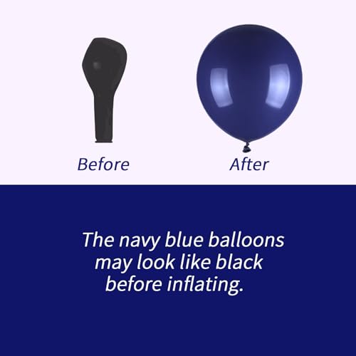 100pcs Blue Balloons Set - 12inch Metallic Chrome, Pearl, Navy & Pastel Royal Dusty Blue Balloons for Birthdays, Father's ...