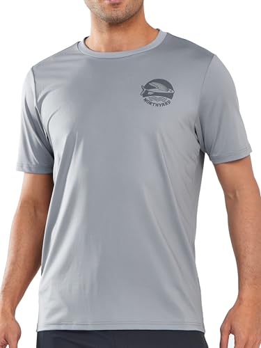 NORTHYARD Mens Swim Shirt Rash Guard UPF 50+ Quick Dry Short Sleeve Fishing Shirts Sun Protection Shirt Beach Water Swimming