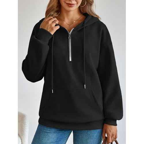 Trendy Queen Womens Hoodies Fleece Fashion Half Zip Sweatshirts Cute Y2k Fall Clothes 2025