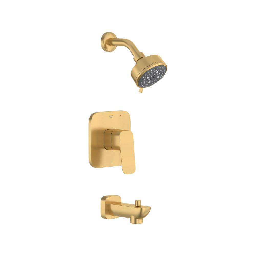 Grohe 105380GN00 Cubeo Pressure Balance Valve Tub/Shower Trim Kit, Brushed Gold