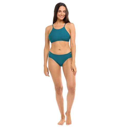 Body Glove Women's Standard Smoothies Alesha Solid High Neck Bikini Top Swimsuit with Adjustable 2-Way Back Detail