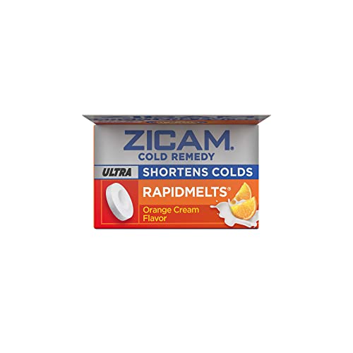 Zicam Cold Remedy Zinc Rapidmelts | Orange Cream Flavor | Shortens Cold Duration | Sugar-Free | Homeopathic