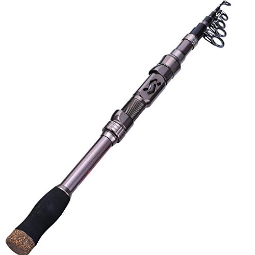 Sougayilang Telescopic Fishing Rod - 24 Ton Carbon Fiber,CNC Machined Reel Seat, Comfortable EVA Handle, Travel Fishing Ro...