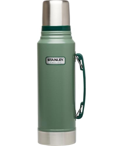 Stanley Heritage Classic Vacuum Bottle with Handle 1.1 qt | Wide Mouth w/Leakproof Cup Lid | Keep Drinks Hot or Cold | Ins...