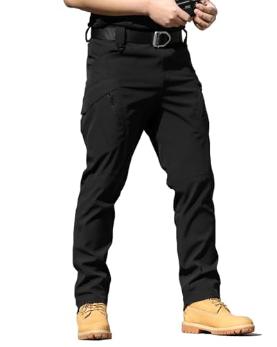 whox Men's Work Cargo Pants Tactical Hiking Casual Water Resistant Ripstop Trousers for Outdoor with 6 Pockets(No Belt)