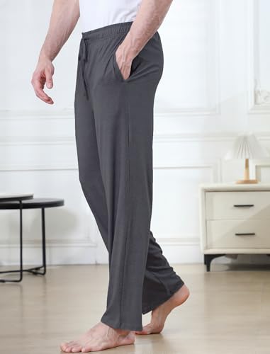 DITOK Men's Lightweight Pajama Pants Soft Lounge Sleep Joggers Adjustable Drawstring & Pockets All-Season Sleepwear