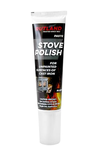 Rutland Stove Polish Paste for Cast Iron and Steel - Triple Wax Blend Restores Wood Stoves and Prevents Rust, Made in USA,...