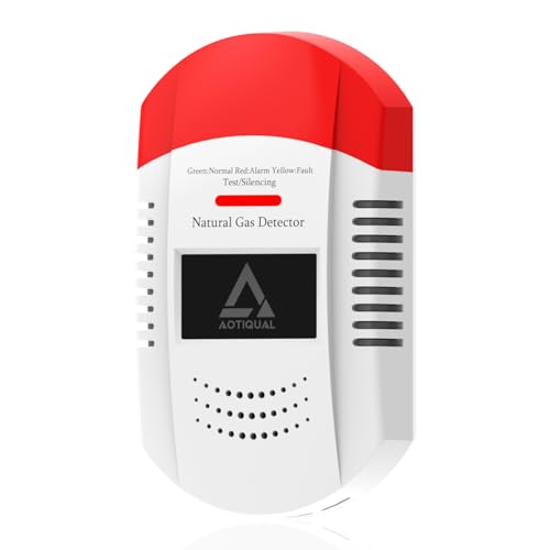 Natural Gas Detector CH4/Propane/Methane - Portable Natural Gas Leak Alarm with LED Light & Audible Alert, 100% Battery-Po...