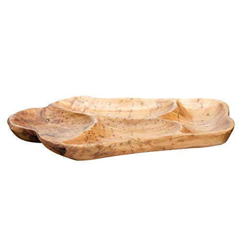 TJ Global Natural Root Wood Serving Platter Tray Board for Cheese, Appetizer, Charcuterie, Bread, Snacks, or Decor Display...