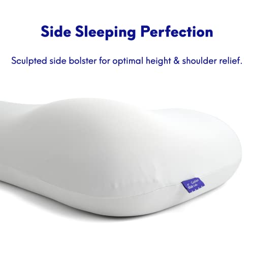 C CUSHION LAB Deep Sleep Pillow, Patented Ergonomic Contour Design for Side & Back Sleepers, Orthopedic Cervical Shape Gen...