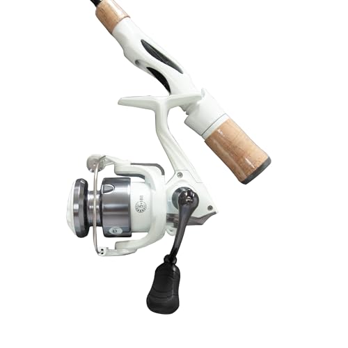 Nordic Legend Carbon Fiber Construction Ice Fishing Rod and Reel Combo with Stainless Steel Guide Loops, 26”/28”/30”/32”/3...